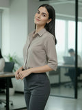 Women 3/4Th sleeve Spread Collar Shirts