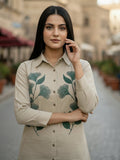 Women 3/4Th sleeve shirt collar Shirts