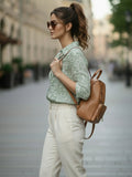 Women 3/4Th sleeve Spread Collar Print Shirts