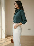Women 3/4Th sleeve Spread Collar Print Shirts