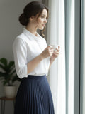 Women 3/4Th sleeve Spread Collar Shirts