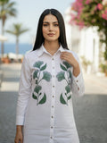 Women 3/4Th sleeve shirt collar Shirts