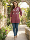 Women 3/4Th sleeve shirt collar Shirts