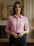 Women 3/4Th sleeve Spread Collar Shirts