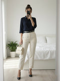 Women 3/4Th sleeve Spread Collar Shirts