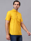 Yugnik Men's Slim Fit Half Sleeve Daily Wear Cotton Short Kurta